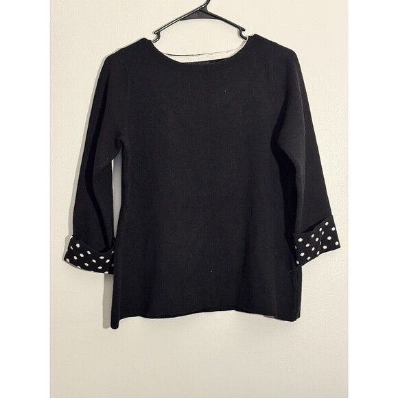 Anthropologie CYNTHIA ROWLEY Polka Dot Crewneck Sweater preppy corpcore work - Picture 1 of 5